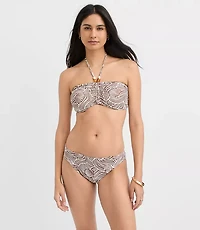 LOFT Beach Seashell Beaded Ruched Halter Bandeau Bikini Top