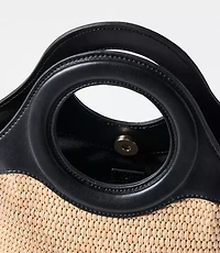 Mini Circle Handle Raffia Bag