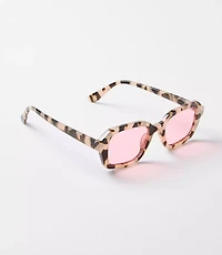 Tortoiseshell Print Small Square Sunglasses