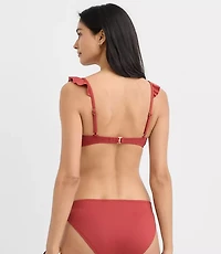 LOFT Beach Tie Ruffle Bikini Top