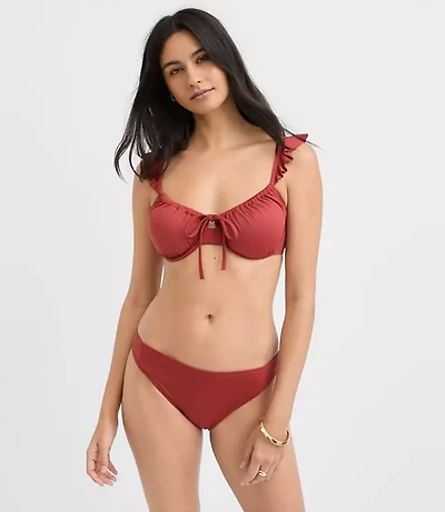 LOFT Beach Tie Ruffle Bikini Top