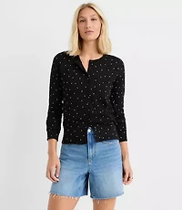Petite Dotted Modern Crew Neck Cardigan