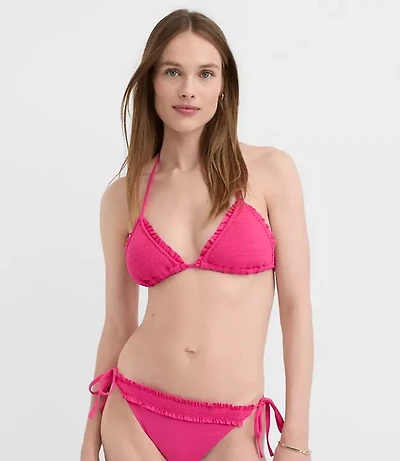 LOFT Beach Smocked Triangle Bikini Top