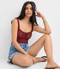 LOFT Beach Ruched One Piece Swimsuit