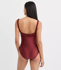 LOFT Beach Ruched One Piece Swimsuit