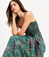 Garden Poplin Smocked Strappy Maxi Pocket Dress