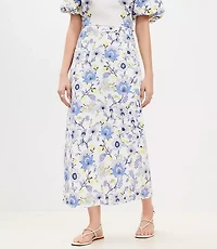 Petite Garden Linen Blend Midi Skirt