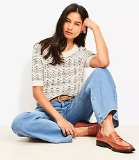 Wavy Stitch Raglan Sweater Tee