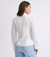 Side Shirred Poplin Shirt