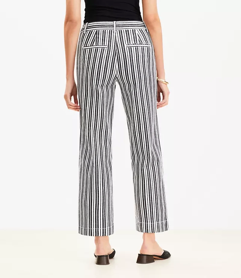 Curvy Palmer Wide Leg Crop Pants in Stripe