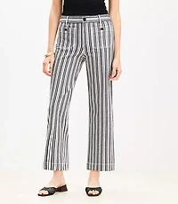 Petite Curvy Palmer Wide Leg Crop Pants in Stripe