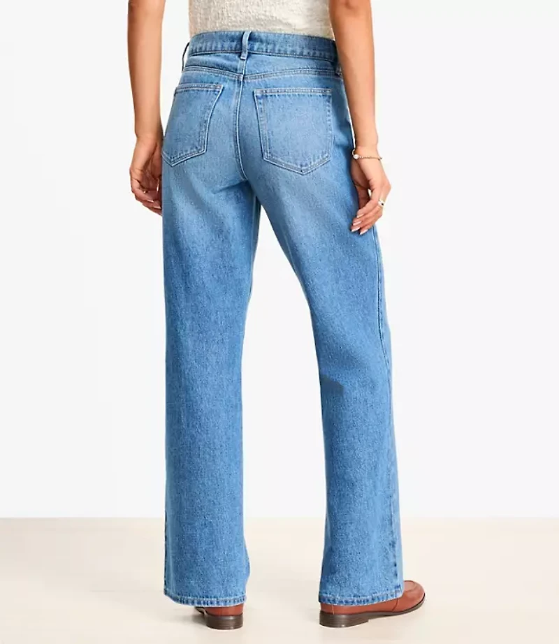 Mid Rise Relaxed Straight Jeans Vintage Wash