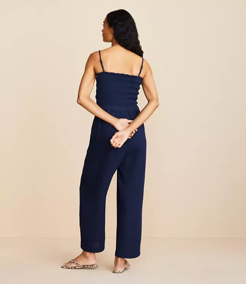 Petite Lou & Grey Smocked Triple Cloth Jumpsuit