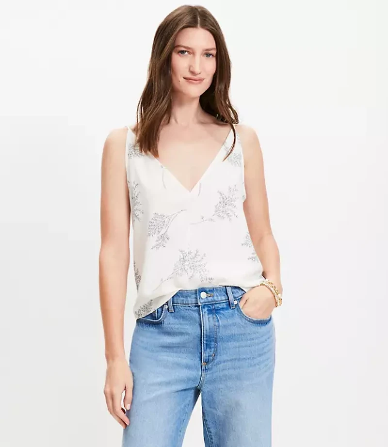 Petite Leafed Double V Cami