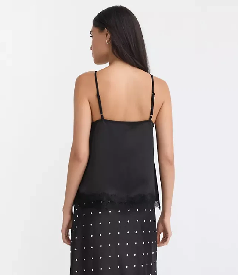 Lace Trim Satin Cami