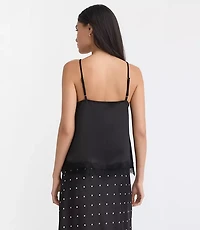 Lace Trim Satin Cami