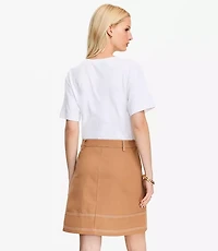 Utility Mixed Media Pocket Mini Dress