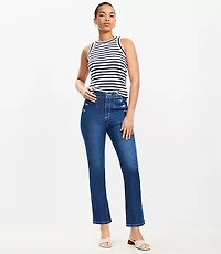 Petite High Rise Sailor Kick Crop Jeans in Classic Mid Wash