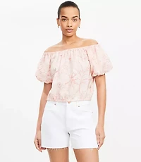 Petite Bird Toile Off The Shoulder Bubble Top