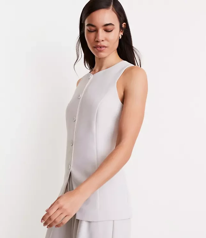 LOFT Versa Crepe Drape High Neck Vest