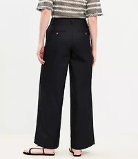 Petite Curvy Pintucked Wide Leg Pants