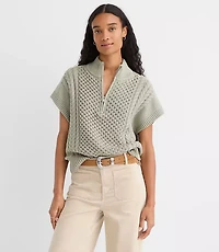 Cable Half Zip Wedge Sweater