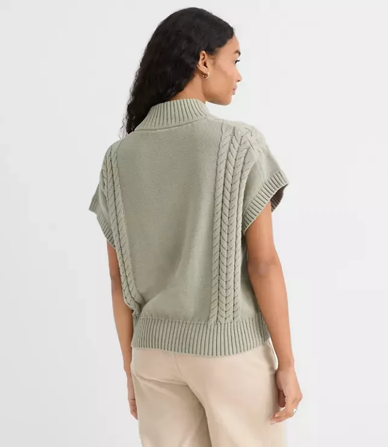 Cable Half Zip Wedge Sweater