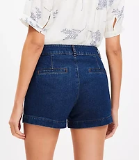 Petite Curvy Palmer Denim Shorts in Bright Medium Stone Wash