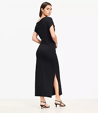 Asymmetrical Neck Ruched Mini Dress