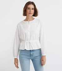 Clip Tie Peplum Shirt