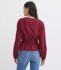 Clip Tie Peplum Shirt