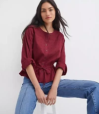 Clip Tie Peplum Shirt