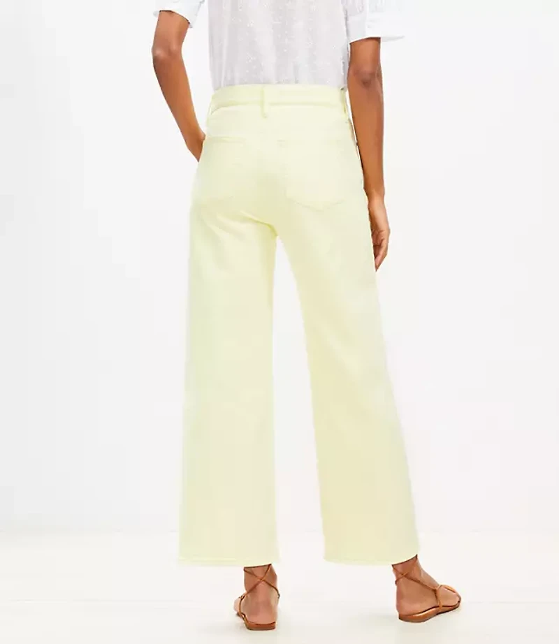 High Rise Wide Leg Crop Jeans in Tender Yellow