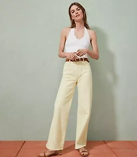 High Rise Wide Leg Crop Jeans in Tender Yellow