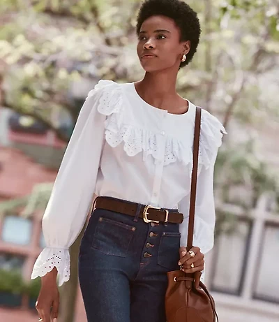 Broderie Ruffle Blouse