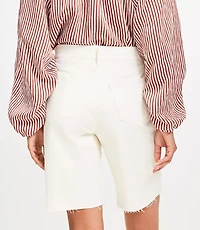 Petite Denim Bermuda Shorts in Ivory
