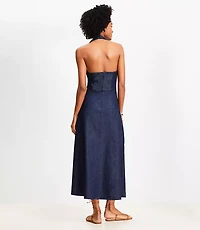 Petite Chambray Midi Halter Dress