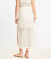 LOFT Beach Geo Crochet Midi Skirt
