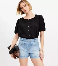 Petite Palmer Denim Shorts in Light Wash