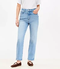 High Rise Straight Jeans Light Vintage Wash