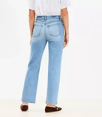 High Rise Straight Jeans Light Vintage Wash