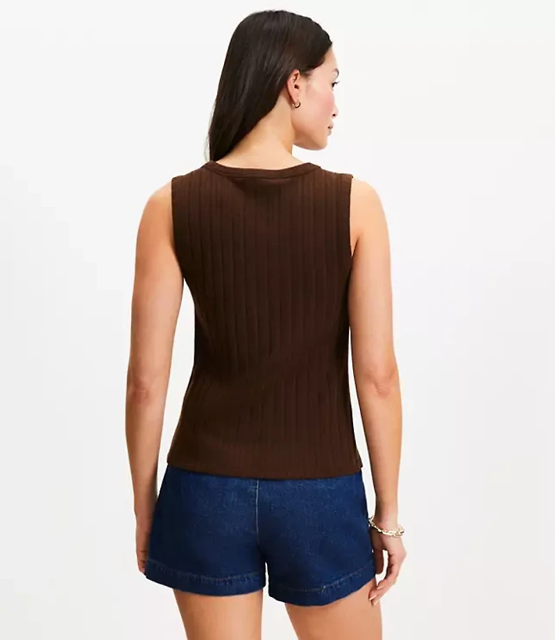 Pointelle Ribbed Vest Top