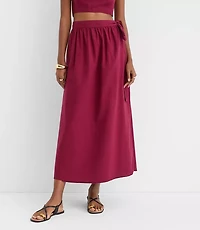 LOFT Beach Linen Cotton Maxi Wrap Skirt