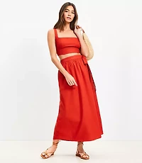 LOFT Beach Linen Cotton Maxi Wrap Skirt