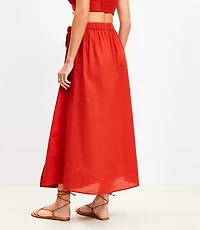 LOFT Beach Linen Cotton Maxi Wrap Skirt