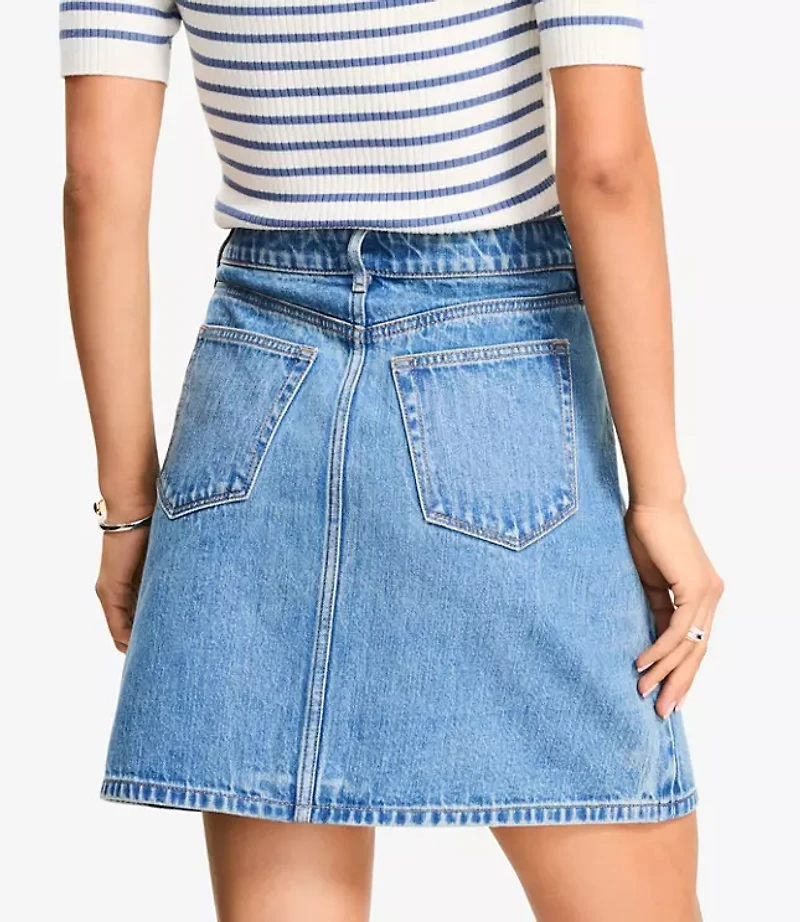 Denim Utility Mini Skirt Light Vintage Indigo Wash