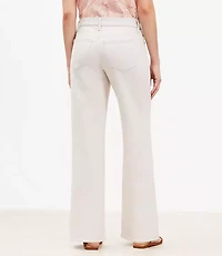 Petite Mid Rise Wide Leg Jeans in Washed Pink