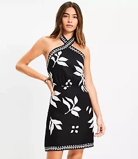 Tall Fern Linen Blend Mini Halter Dress