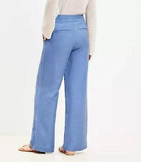 Petite Clean Wide Leg Pants Linen Blend