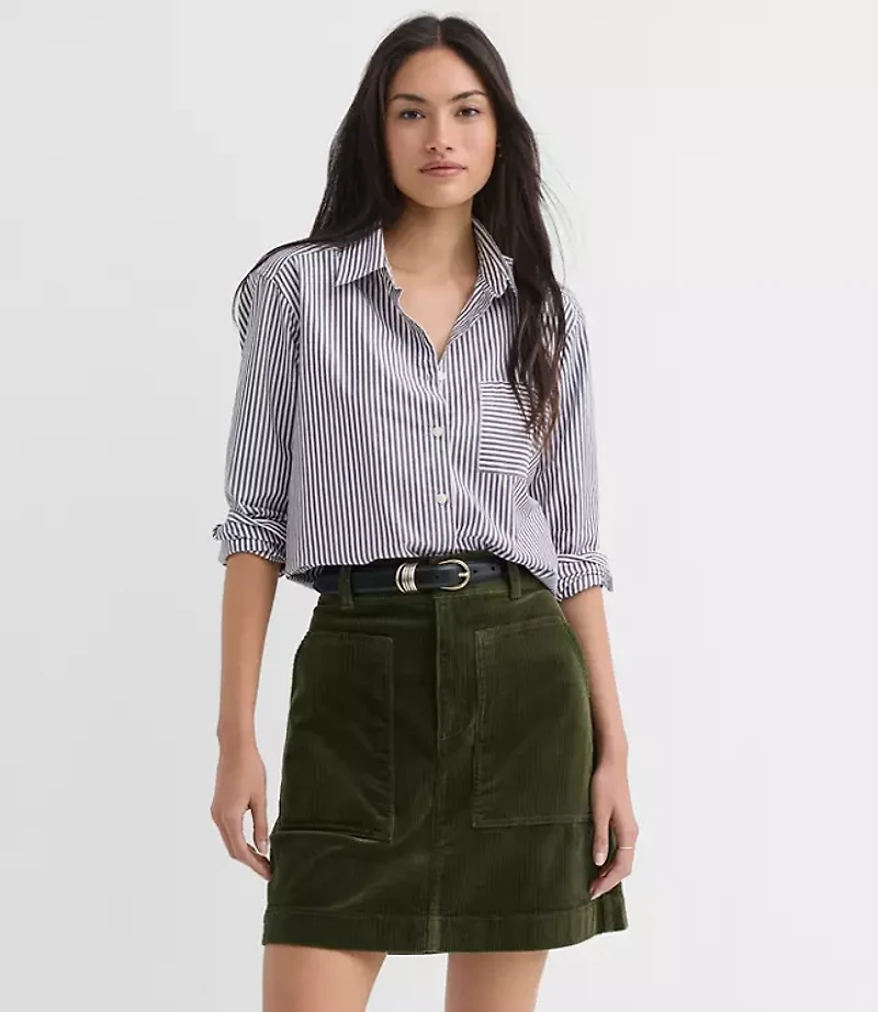 Striped Poplin Everyday Relaxed Pocket Shirt